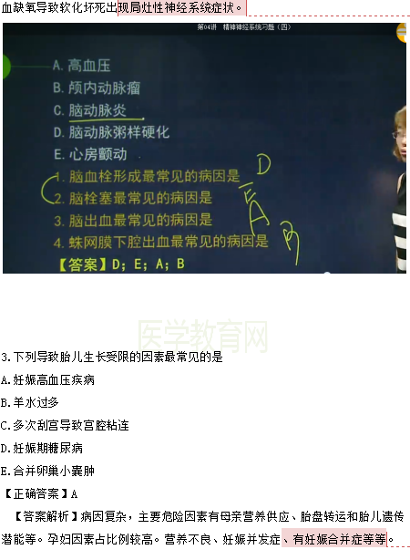 醫(yī)學教育網(wǎng)課程 VS 2018年臨床執(zhí)業(yè)醫(yī)師試題（第四單元）
