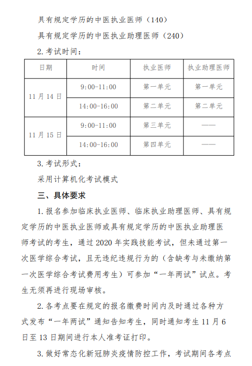 關于內(nèi)蒙古考區(qū)開展醫(yī)師資格考試“一年兩試”的通知12