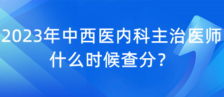 2023年中西醫(yī)內科主治醫(yī)師什么時候查分？