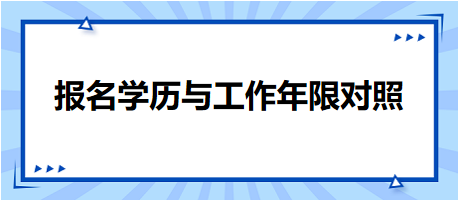 報名學(xué)歷與工作年限對照表！