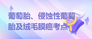 葡萄胎、侵蝕性葡萄胎及絨毛膜癌考點(diǎn)