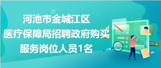 廣西河池市金城江區(qū)醫(yī)療保障局招聘政府購買服務(wù)崗位人員1名